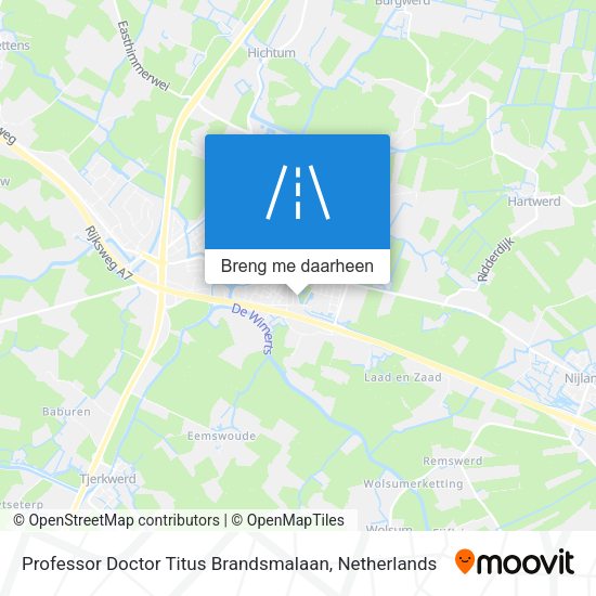 Professor Doctor Titus Brandsmalaan kaart