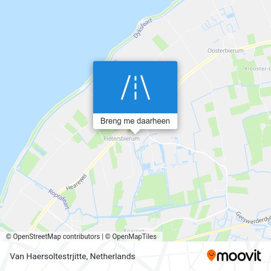 Van Haersoltestrjitte kaart