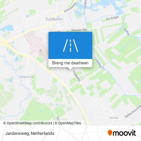 Jardensweg kaart