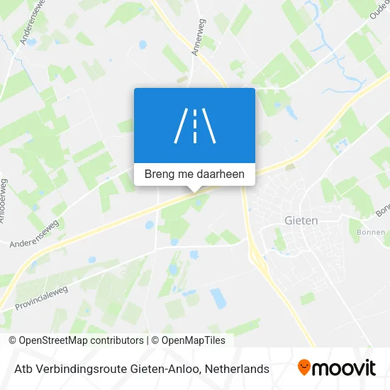 Atb Verbindingsroute Gieten-Anloo kaart