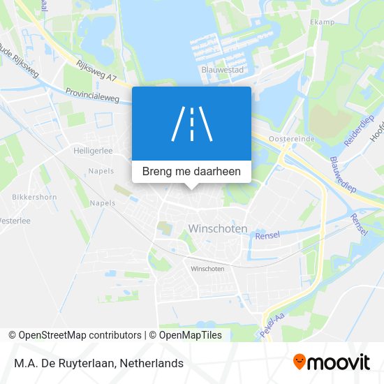 M.A. De Ruyterlaan kaart