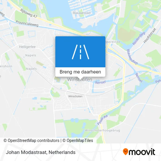 Johan Modastraat kaart