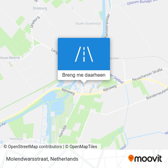 Molendwarsstraat kaart