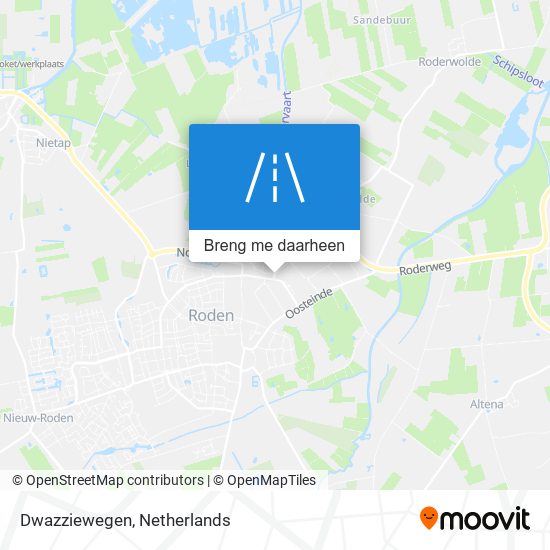 Dwazziewegen kaart