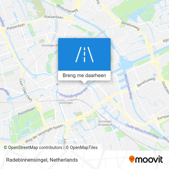 Radebinnensingel kaart