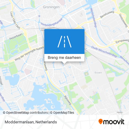 Moddermanlaan kaart