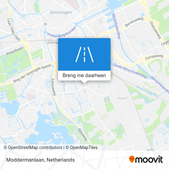 Moddermanlaan kaart