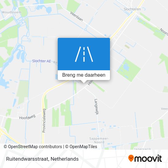 Ruitendwarsstraat kaart