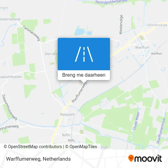 Warffumerweg kaart
