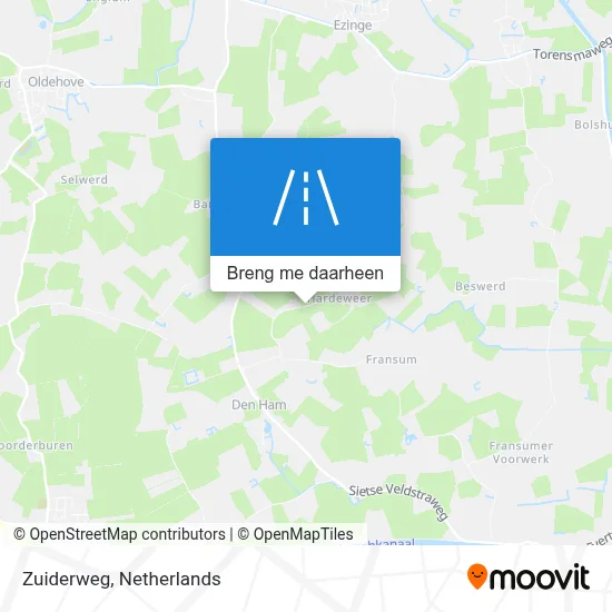 Zuiderweg kaart