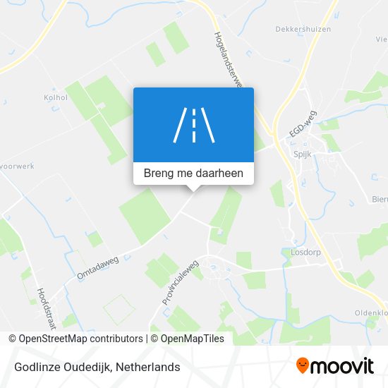 Godlinze Oudedijk kaart