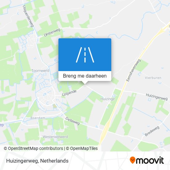 Huizingerweg kaart