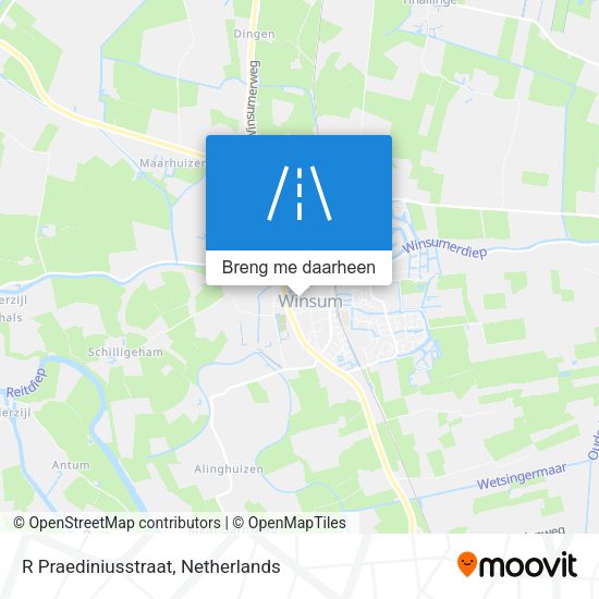 R Praediniusstraat kaart