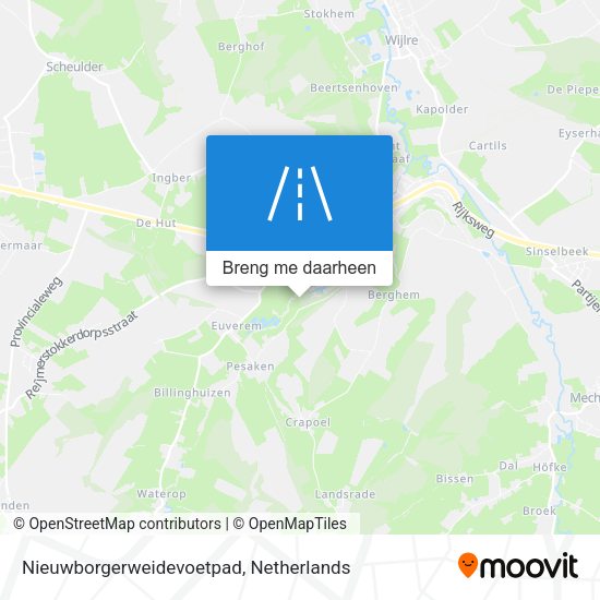 Nieuwborgerweidevoetpad kaart