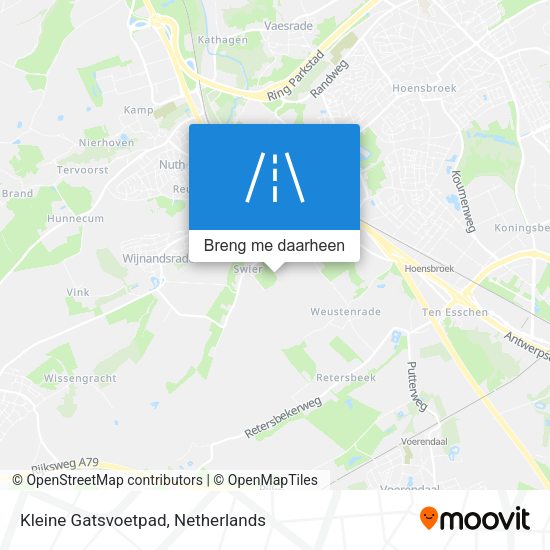 Kleine Gatsvoetpad kaart