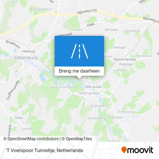 'T Voetspoor Tunneltje kaart