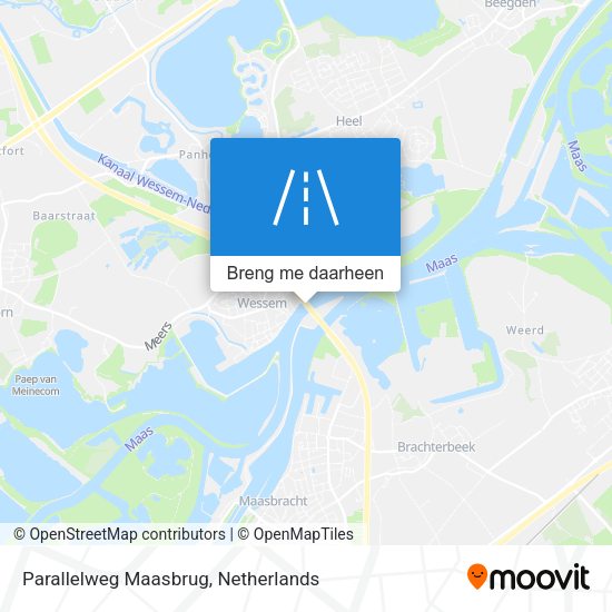Parallelweg Maasbrug kaart
