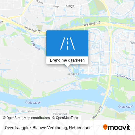 Overdraagplek Blauwe Verbinding kaart