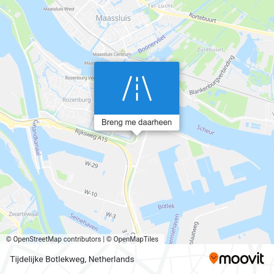 Tijdelijke Botlekweg kaart