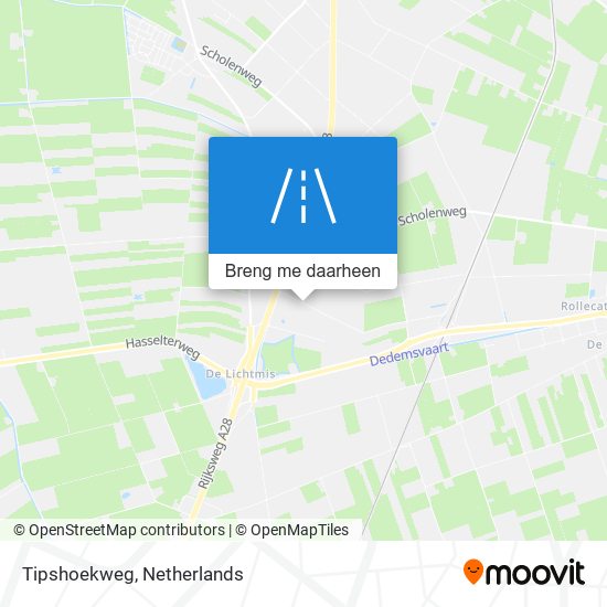 Tipshoekweg kaart