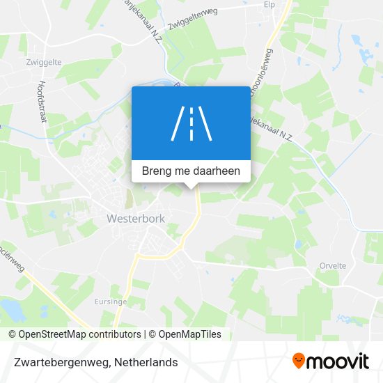 Zwartebergenweg kaart