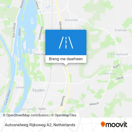 Autosnelweg Rijksweg A2 kaart