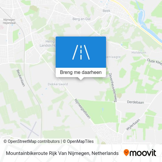 Mountainbikeroute Rijk Van Nijmegen kaart