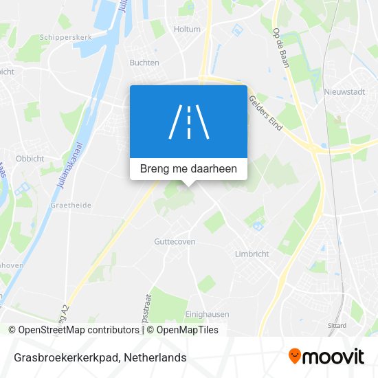 Grasbroekerkerkpad kaart