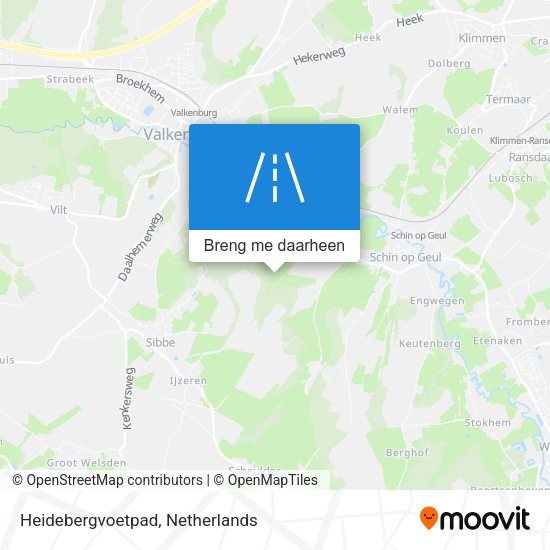 Heidebergvoetpad kaart