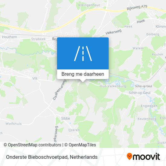 Onderste Bieboschvoetpad kaart