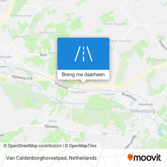 Van Caldenborghsvoetpad kaart