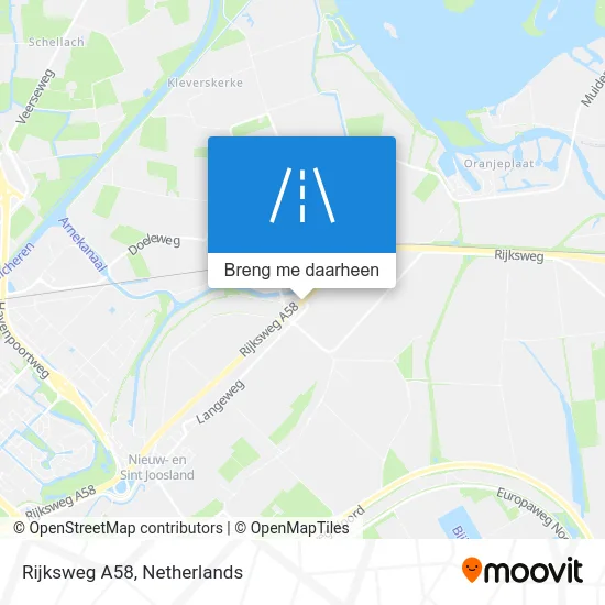 Rijksweg A58 kaart