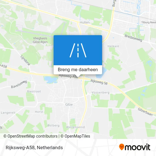 Rijksweg-A58 kaart