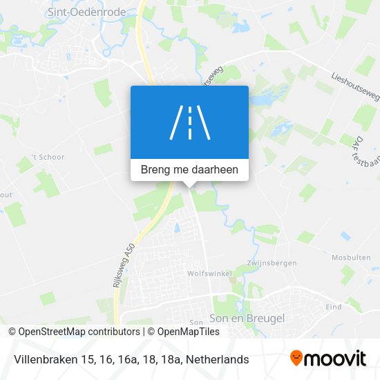 Villenbraken 15, 16, 16a, 18, 18a kaart