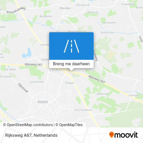 Rijksweg A67 kaart
