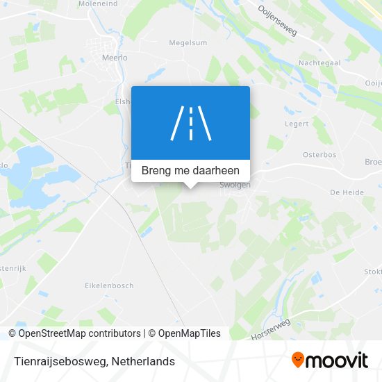 Tienraijsebosweg kaart