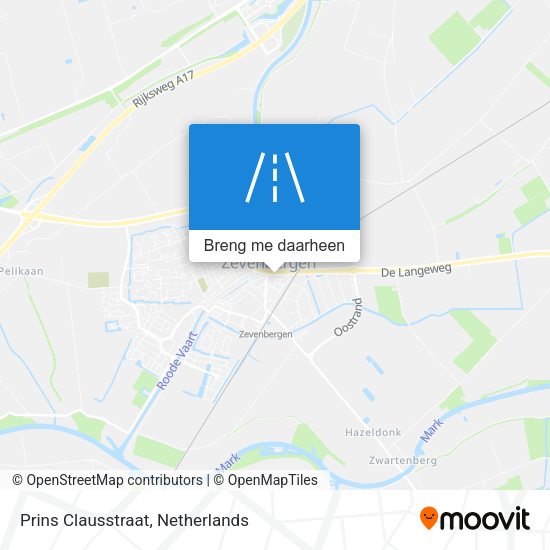 Prins Clausstraat kaart