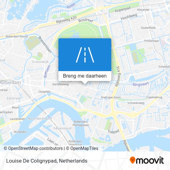 Louise De Colignypad kaart