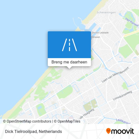 Dick Tielrooilpad kaart