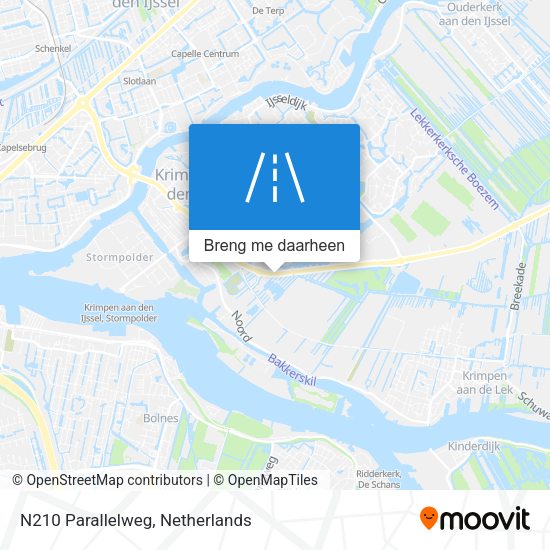 N210 Parallelweg kaart