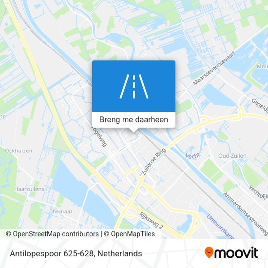 Antilopespoor 625-628 kaart