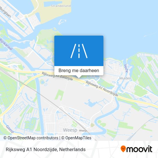 Rijksweg A1 Noordzijde kaart