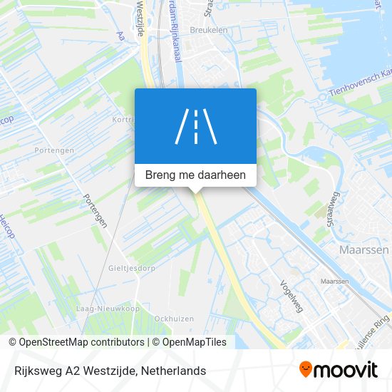 Rijksweg A2 Westzijde kaart