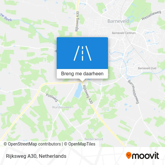Rijksweg A30 kaart