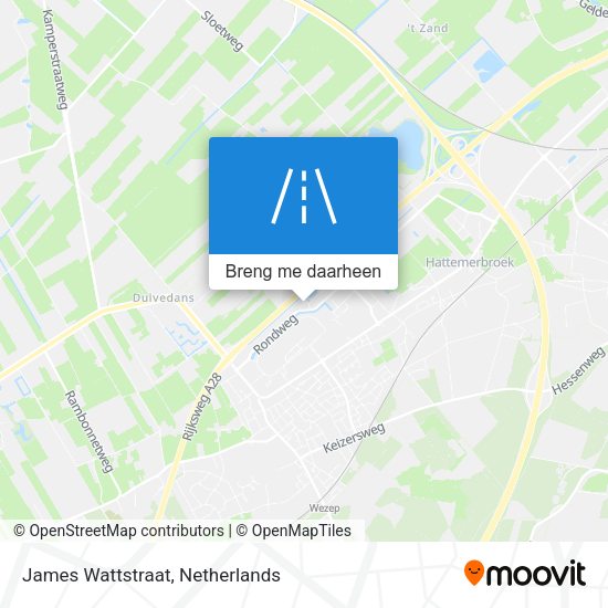 James Wattstraat kaart