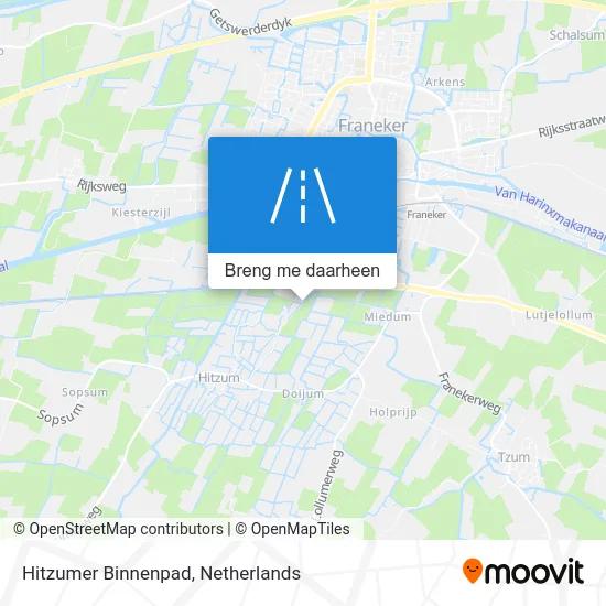 Hitzumer Binnenpad kaart