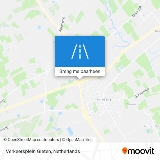Verkeersplein Gieten kaart