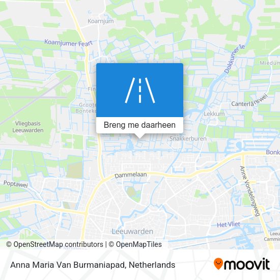 Anna Maria Van Burmaniapad kaart