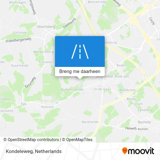 Kondeleweg kaart