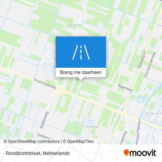 Roodbontstraat kaart